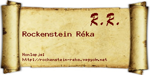 Rockenstein Réka névjegykártya